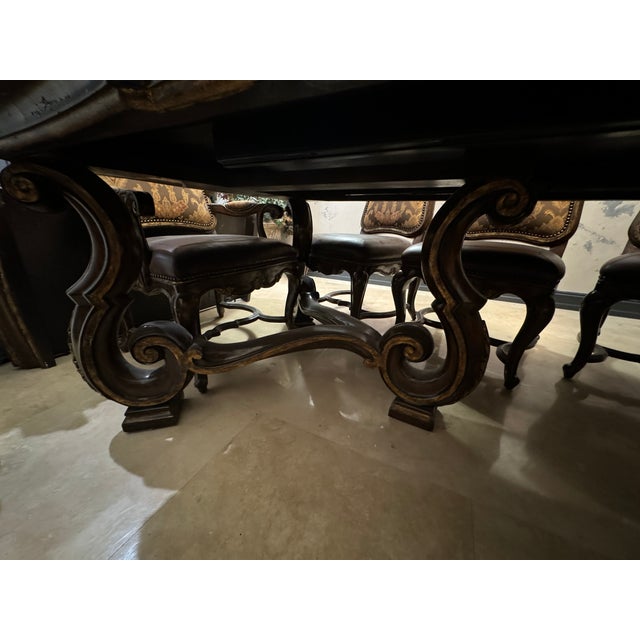 Marge Carson Vouvray Dining Table With 12 Chairs and 3 Leaf Extensions