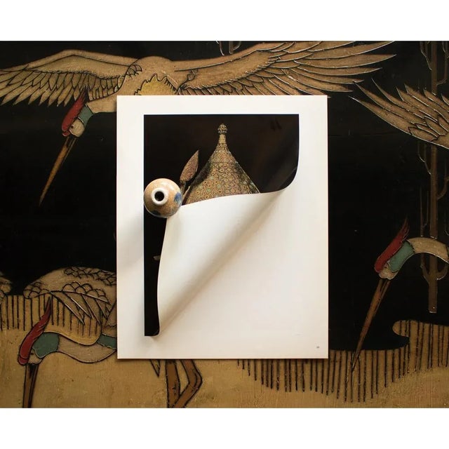 "16th Century Parade Helmet", Original 1940s Gold-Foiled Swiss Photogravure For Sale - Image 10 of 12