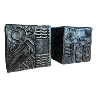 Adrian Pearsall Brutalist "Sculptura" Cube Tables For Sale