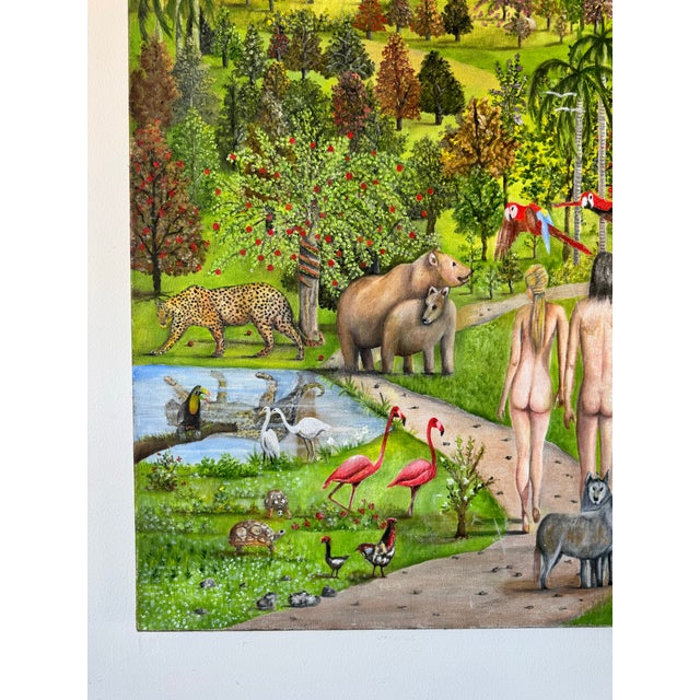 Impressionist Giovanni Castro Impressionist Tropical - Wildlife Landscape Oil on Canvas Painting For Sale - Image 3 of 10