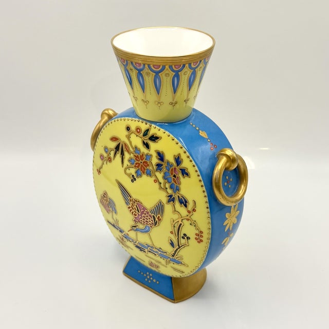 Antique Limoges Porcelain Chinoiserie Moon Flask Vase, 1800s For Sale - Image 9 of 18
