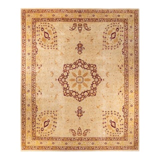 Mogul, One-of-a-Kind Hand-Knotted Area Rug - Yellow, 12' 1" x 15' 1" For Sale
