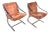 Bert England for Brueton Polished Steel Cantilever Lounge Chairs — Sculptural 1970s/80s Modern Design For Sale