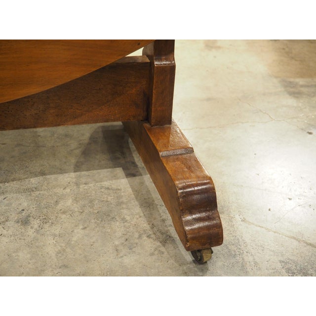 French Antique French Cherrywood Wine Tasting Table With Lyre Support, Circa 1890 For Sale - Image 3 of 18