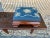 Antique American Empire Mahogany Flower Needlepoint Small Ottoman Footstool It features carved wooden base, complete with...