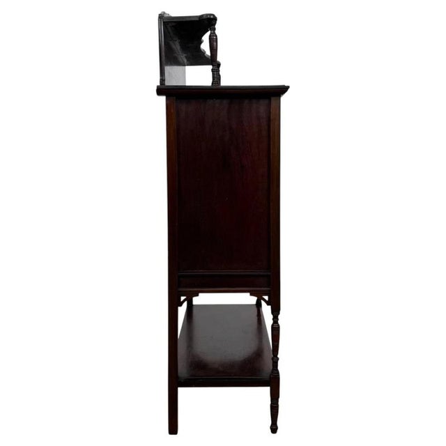 Antique Early 20th Century English Edwardian Mahogany Display Cabinet Vitrine For Sale - Image 6 of 11