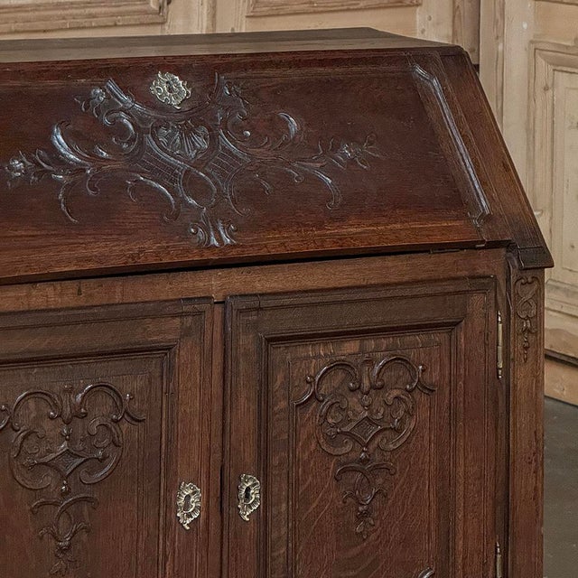 19th Century Liègeoise Louis XVI Style Solid Oak Secrétaire For Sale In Dallas - Image 6 of 18