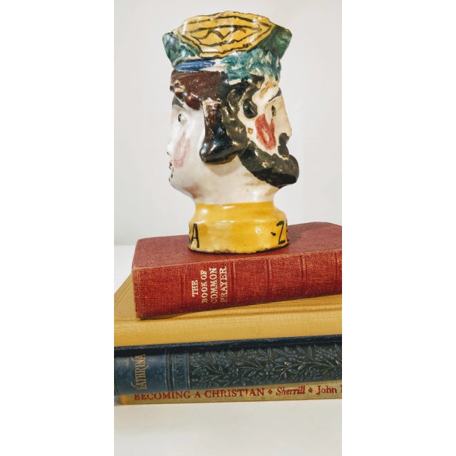 Italian Majolica Zeus Hera Double Sided Vase For Sale - Image 11 of 13