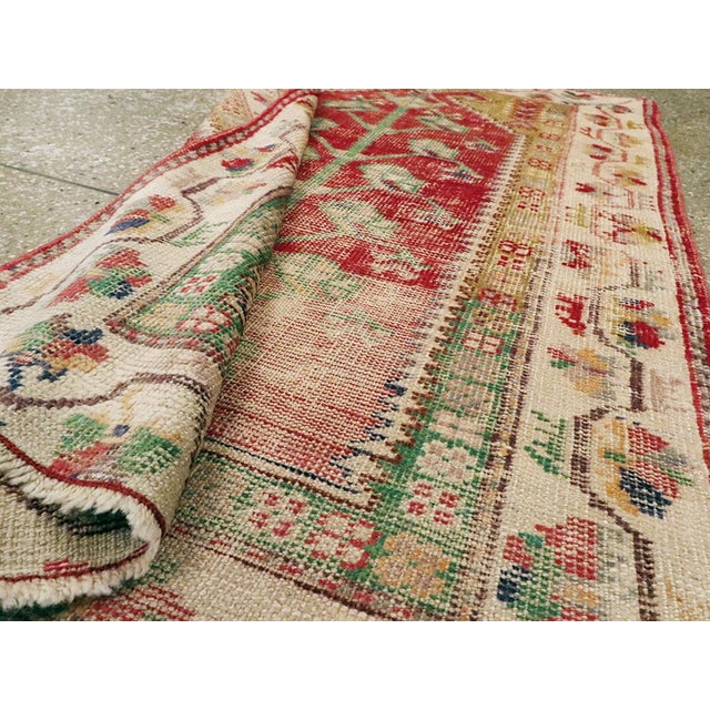 Galerie Shabab Collection Distressed Early 20th Century Turkish Oushak Rug For Sale - Image 9 of 9