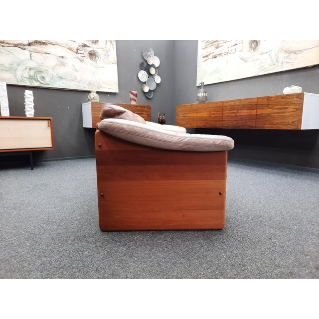 Danish Teak and Leather Sofa by Mikael Laursen, 1970s For Sale - Image 9 of 13
