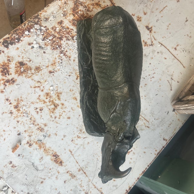 African 1920s Bronze Sculpture of Rhinoceros by r.h. Rockwell For Sale - Image 3 of 12