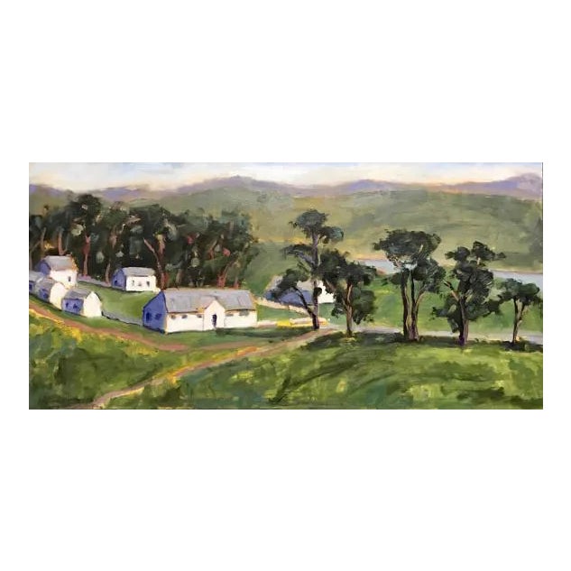 Pierce Point Ranch, Modern Plein Air Landscape Oil Painting For Sale