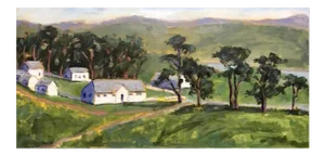 Pierce Point Ranch, Modern Plein Air Landscape Oil Painting
