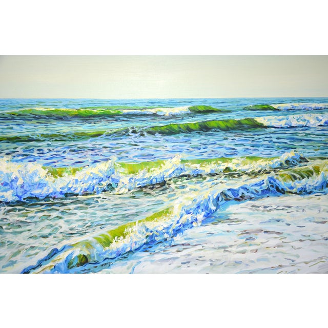 Textile Sea. Serenity 3.Modern Original Painting For Sale - Image 7 of 10