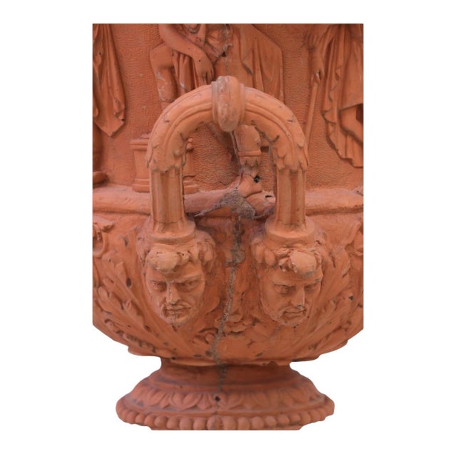 Neoclassical Vintage Neoclassical Style Terracotta Medici Campana Urns - A Pair For Sale - Image 3 of 6
