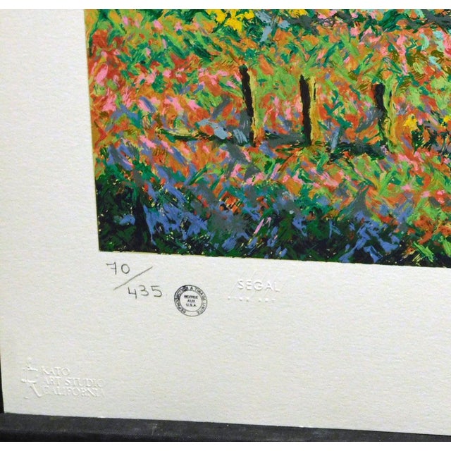 Impressionist Pissarro, Claude "Garden of Yves Saint Laurent"Signed Artwork Serigraph Unframed For Sale - Image 3 of 6