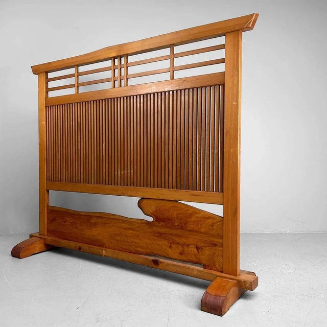 Wood Vintage Japanese Wooden Screen Room Divider, Tategu Fittings, 1960s For Sale - Image 7 of 10