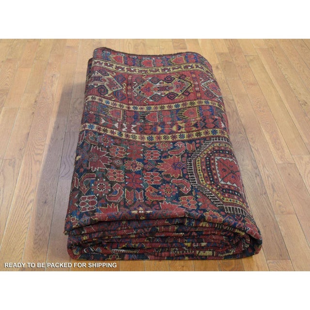1910s Blue Antique Afghan Rug For Sale - Image 10 of 11