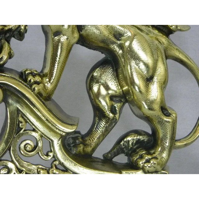 Metal Chenets or Andirons With a Center Bar or Fender, 19th Century - a Pair For Sale - Image 7 of 10