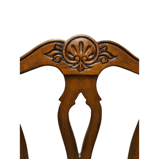 Green 1990s 2 Ethan Allen Dining Room Side Chairs French Country Custom Fabric Finish 216 For Sale - Image 8 of 13