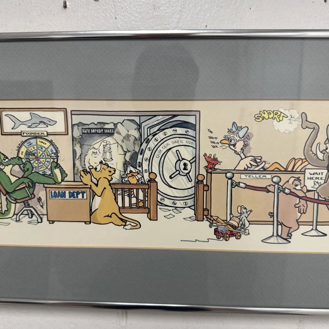 Circa 1985 Robert Marble "The Bank" Offset Lithograph + Signed Edition 20/750 For Sale - Image 11 of 13