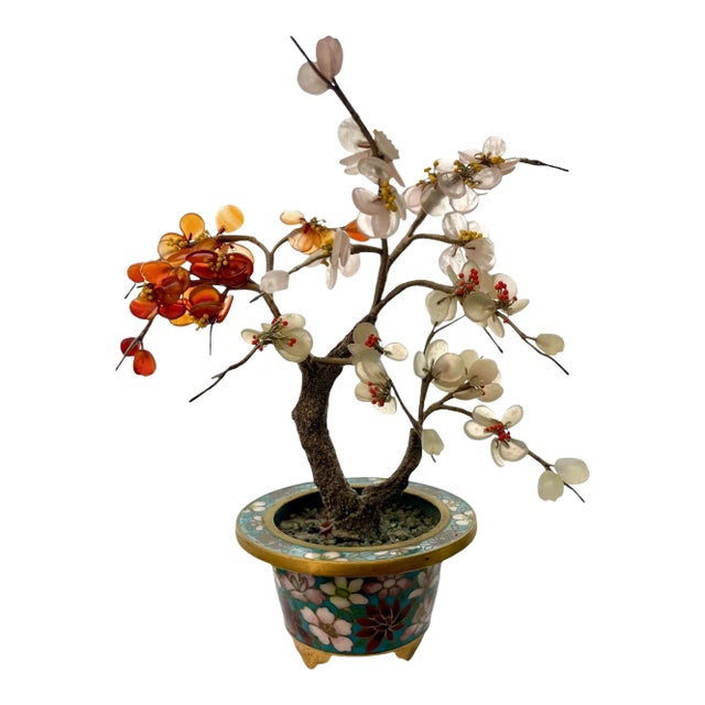 Vintage Miniature Chinese Hard Stone Bonsai Tree For Sale