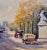 Andre Michel -1940s Champ Elysees Parisian Scene-Oil Painting For Sale - Image 4 of 9