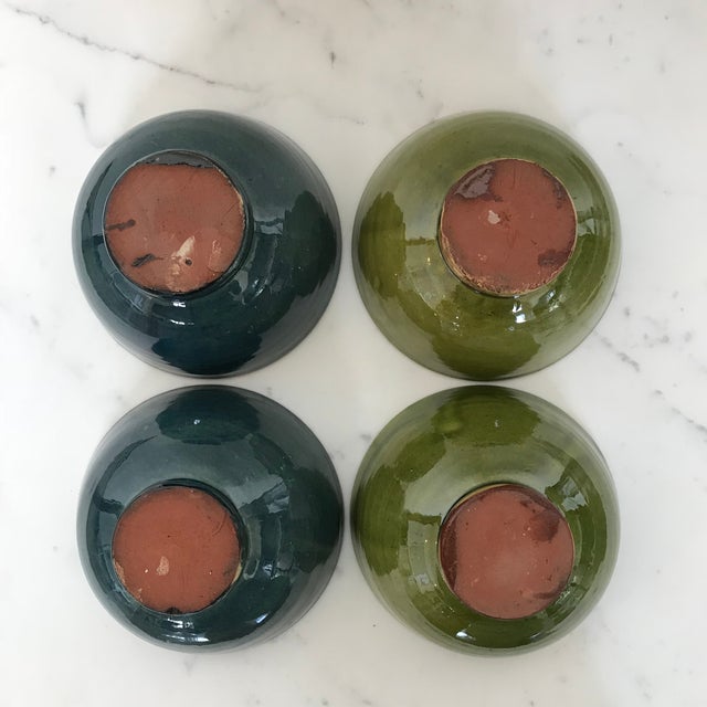 Handcrafted Blue & Green Cereal Bowls - Set of 4 For Sale - Image 4 of 7