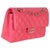 Traditional Pink Quilted Lambskin Small Classic Double Flap Bag For Sale - Image 3 of 10