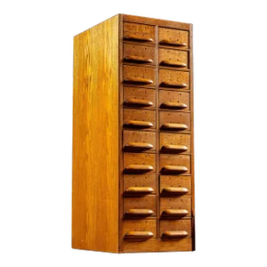 Mid 20th Century Vintage 20-Drawer Wooden Card Catalog
