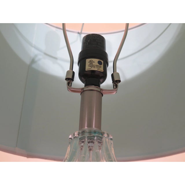 Transparent Modern Design Blown Glass Table Lamps with Shades - a Pair For Sale - Image 8 of 9