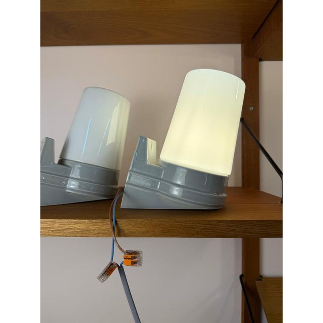 2000 - 2009 Model 6070 Wall Lamp in White by Sigvard Bernadotte for Ifö, Set of 2 For Sale - Image 5 of 11