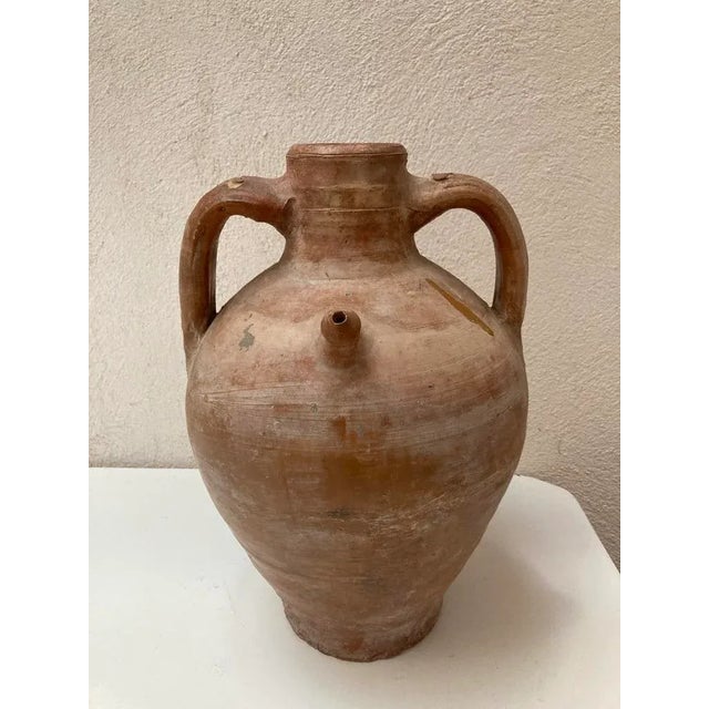 Vintage Beige Faience Vase For Sale - Image 4 of 5