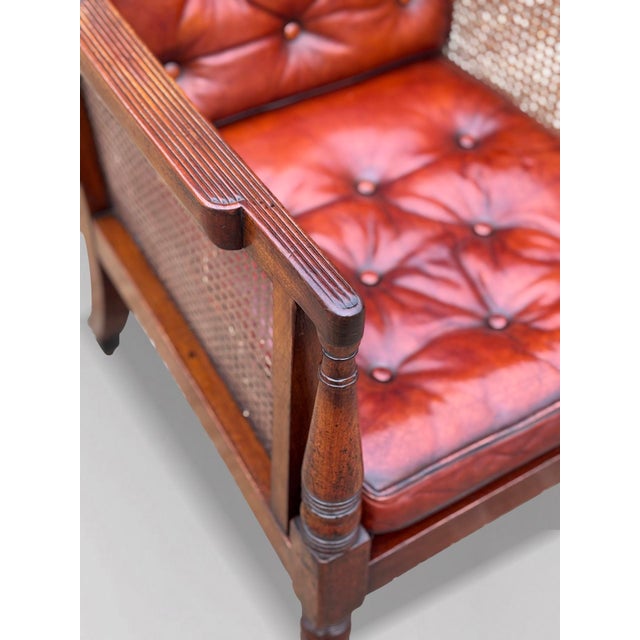Regency Caned Mahogany Library Bergère Armchair, 1810s For Sale - Image 13 of 14