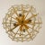 Glass and Brass Floral 3-Tier Light Fixture from Hillebrand, 1970s For Sale - Image 4 of 15