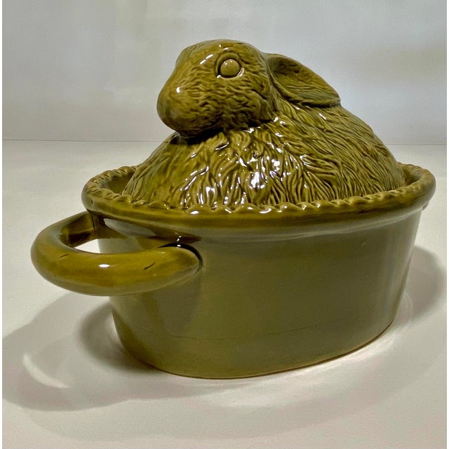 Vintage Green Majolica Rabbit Tureen, French For Sale In Atlanta - Image 6 of 9