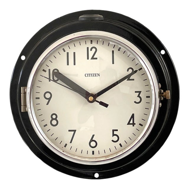 Nautical Ship Industrial Retro Clock, Made in Japan For Sale