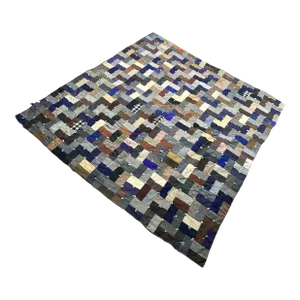 Blue and Brown Crazy Quilt