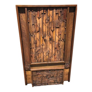 Lane Pueblo Paul Evans Style Brutalist Armoire For Sale