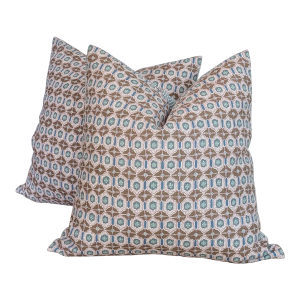 Elizabeth Eakins Lanterns 20" Pillows in Teal- Pair