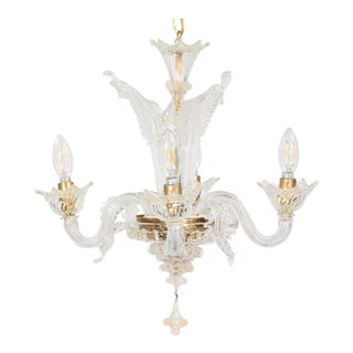Vintage Ca’ Rezzonico Style Gold‑Infused Murano Chandelier, in the Manner of Giuseppe Briati For Sale