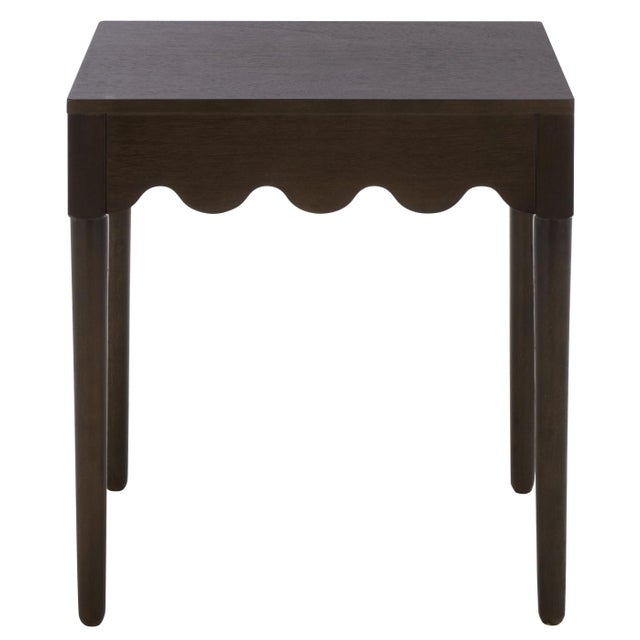 Coffee Neha Wavy Accent Table in Dark Chocolate For Sale - Image 8 of 8