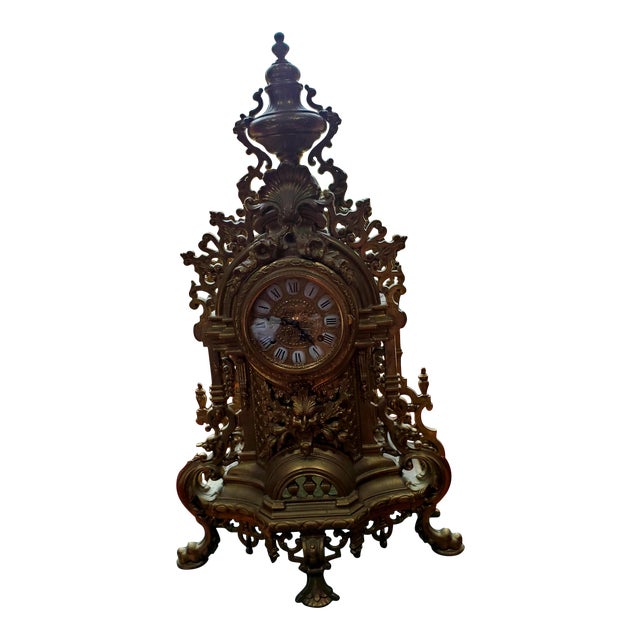 Vintage Brass Franz Hermle Mechanism Wind Up Mantle Clock Chairish