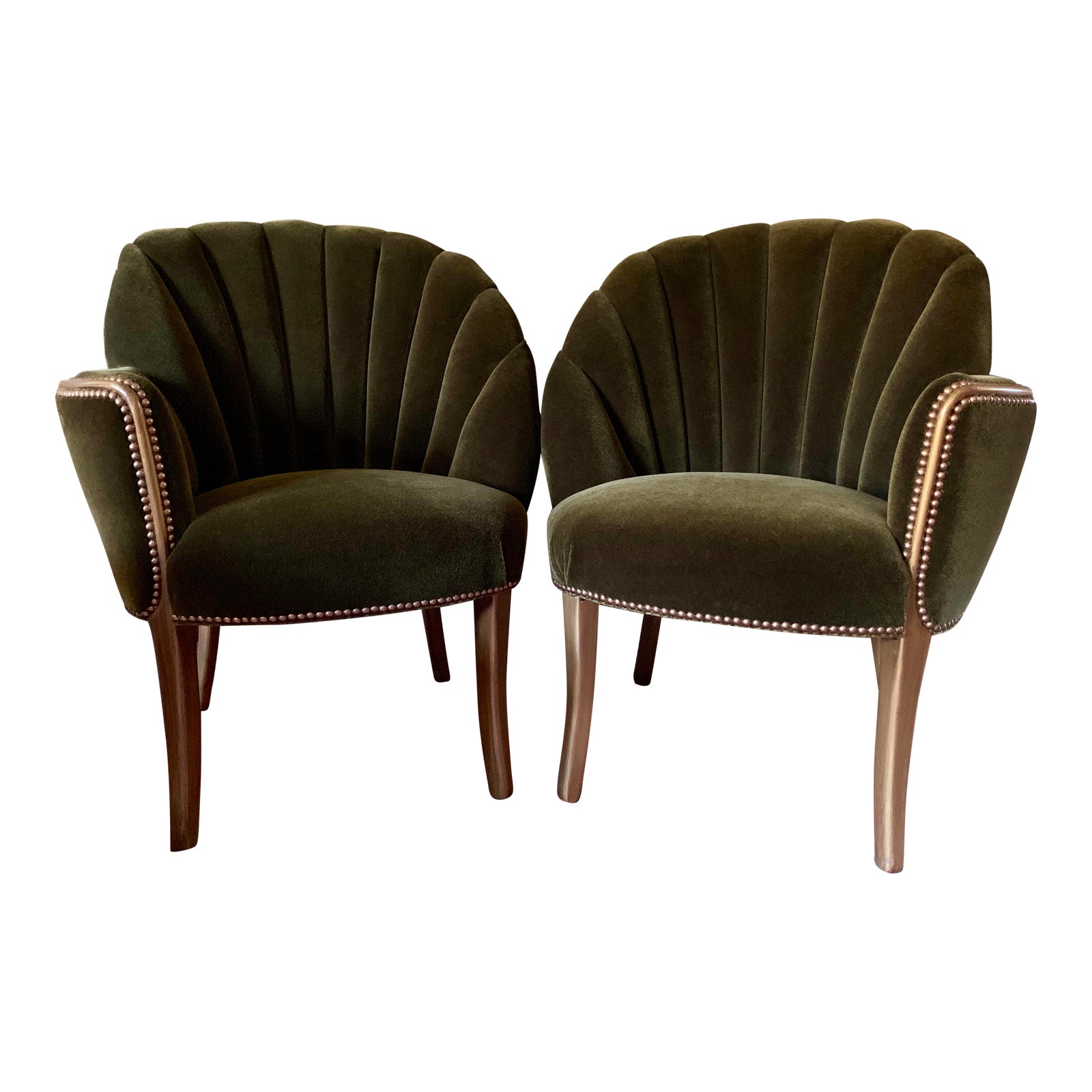 Art Deco Shell Back Chairs a Pair Chairish