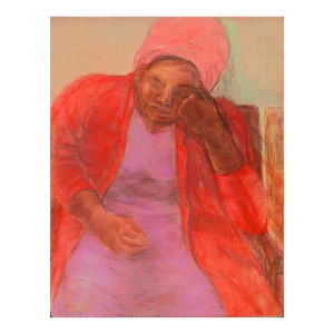 'Black Woman Sleeping on Subway' by Mary Peterson Kestor, Syracuse, University of Northern Iowa, Urban