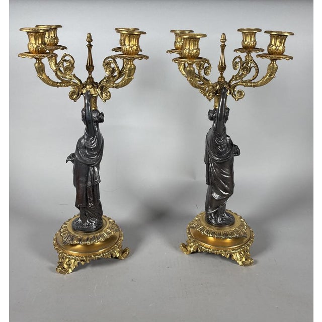 Antique Napoleon III Candleholders, 1850, Set of 2 For Sale - Image 4 of 7