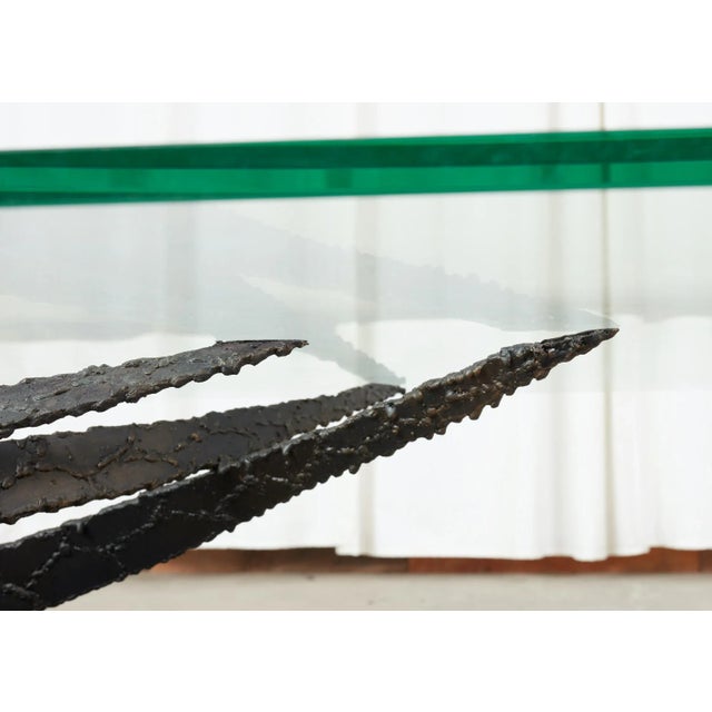 Midcentury Silas Seandel Brutalist Iron Torch Cut Cocktail Table For Sale - Image 10 of 13
