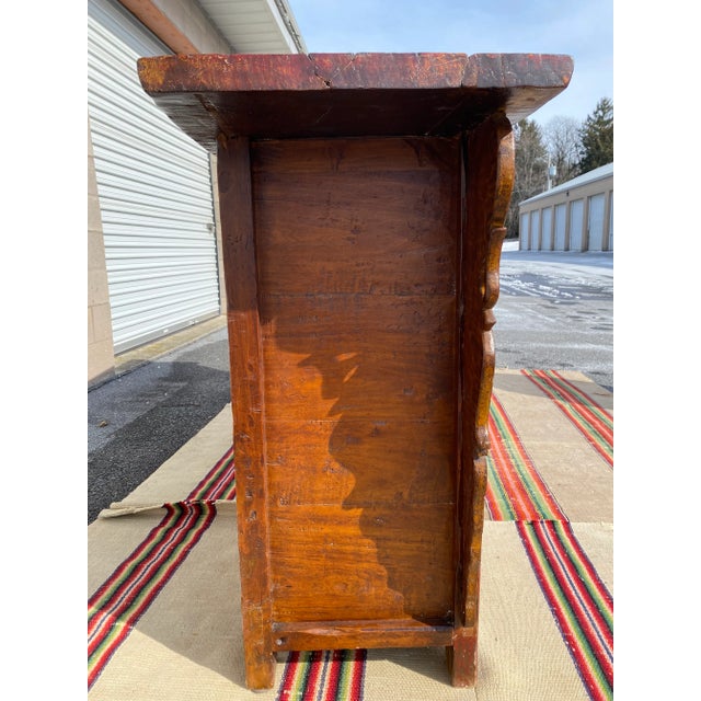 Vintage Chinoiserie Polychrome Paint Decorated Sideboard, Circa 1950s For Sale - Image 11 of 13