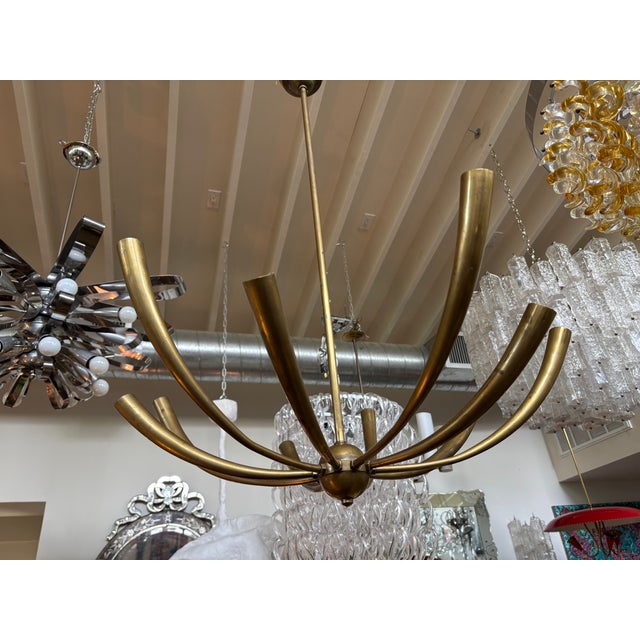 Sciolari, Roma Italian Modern Brass Chandelier For Sale - Image 4 of 10