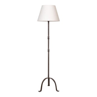 1940s French Iron Brutalist Floor Lamp For Sale